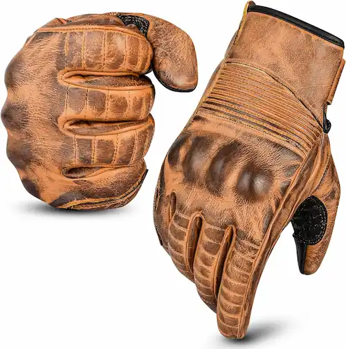 Guantes De Cuero Para Moto De Hombres 12