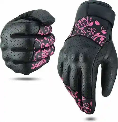 Guantes de cuero para moto de mujer 2