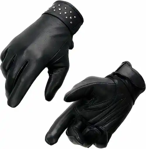 Guantes de cuero para moto de mujer 7