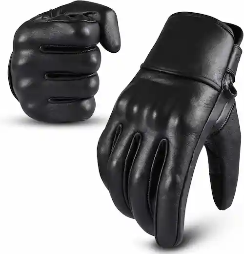 Guantes de cuero para moto de mujer 8