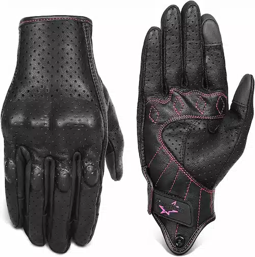 Guantes de cuero para moto de mujer 1