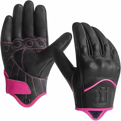 Guantes de cuero para moto de mujer 5